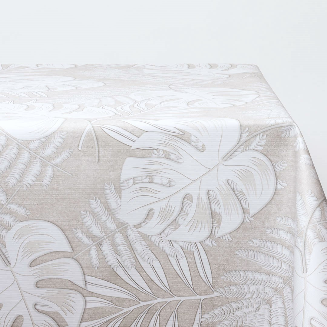 Amber Luxury, Sand - Voksduk med tropiske blader