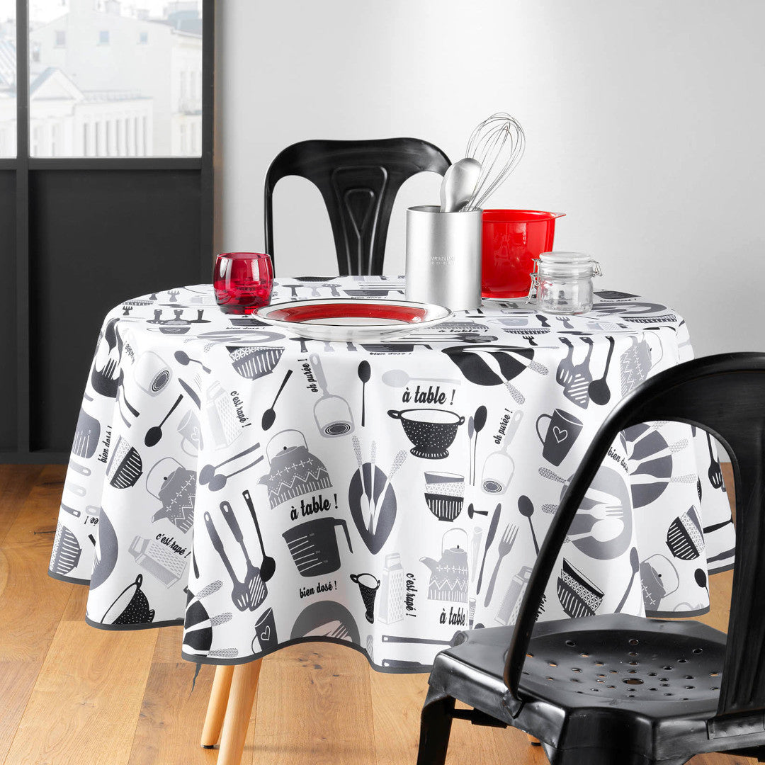 Kitchen - Ø 180 cm, rund bordduk med flekkavvisende behandling