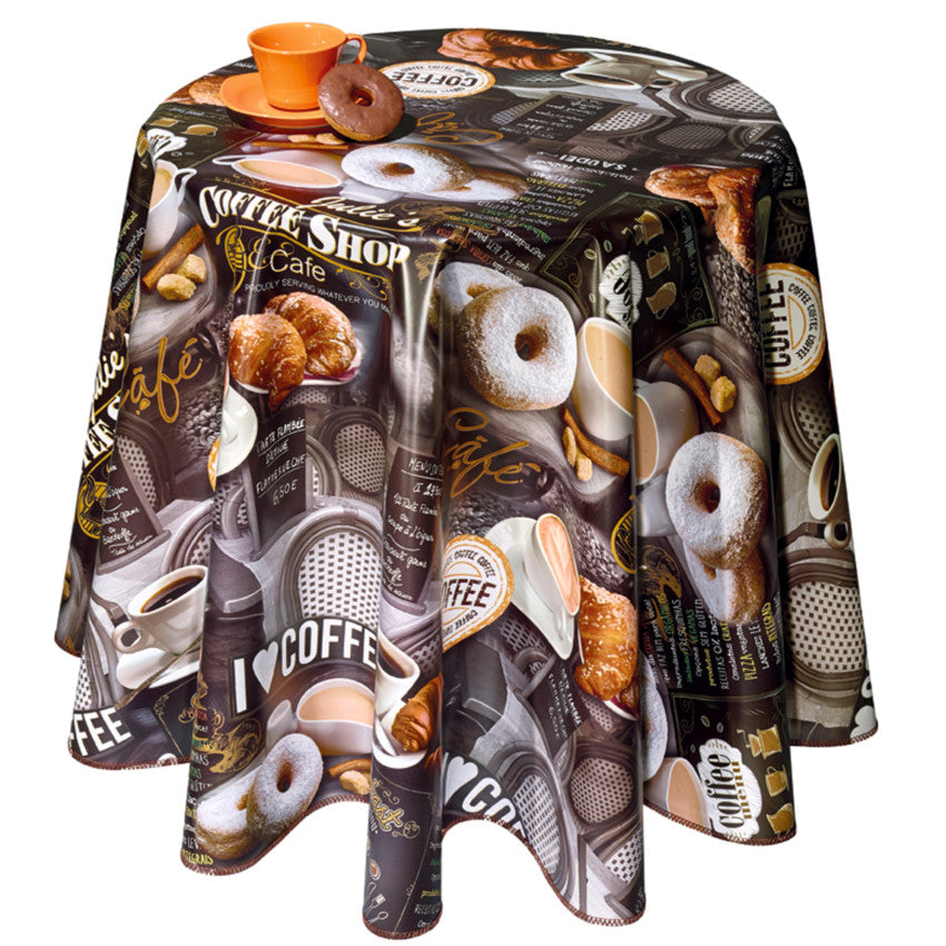 Coffee Shop, flott voksduk med kaffemotiver, 140 cm bred