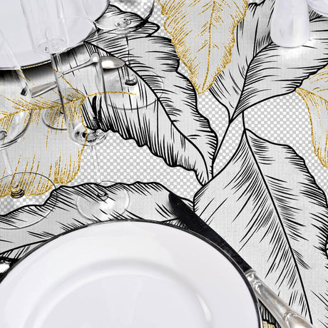 Arbena – Ekstra kraftig voksduk med metallic-trykk, detaljer