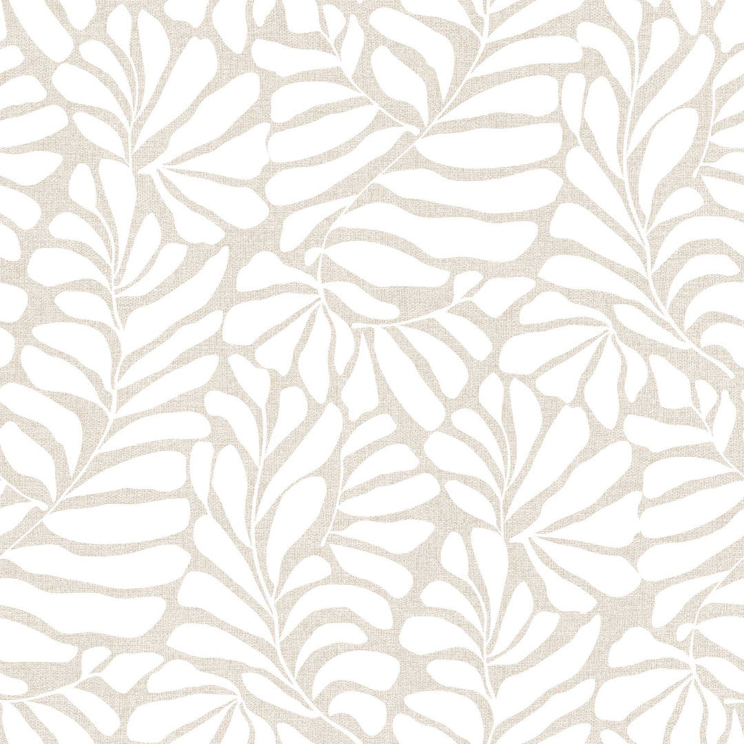 Bonnie – Voksduk med glatt linlook og grafisk bladmotiv, motiv