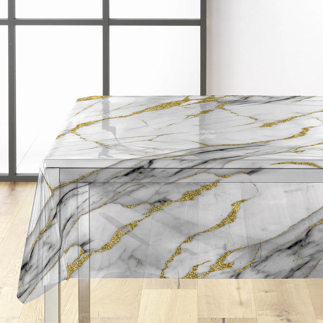 Ceramica – Ekstra kraftig gjennomsiktig voksduk med marmoreffekt, miljø