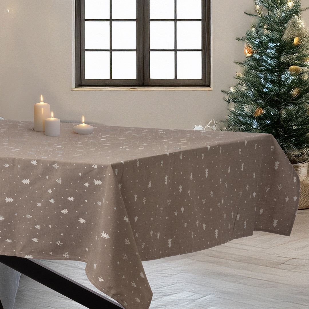 Christmas Carol Natur – Jacquardvevd juleduk 140 x 220 cm hjørne 2