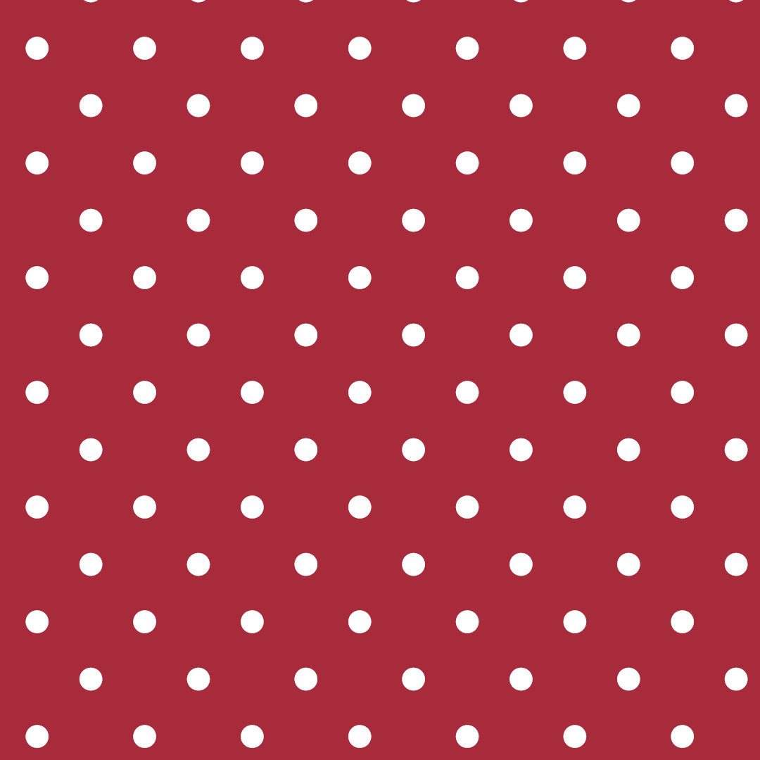 Classic Dot Rød – Voksduk med hvite prikker, mønster