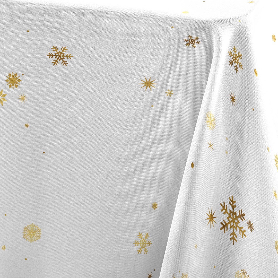 Constellation Hvit/Gull - juleduk med metalltrykk 150 x 240 cm mønster