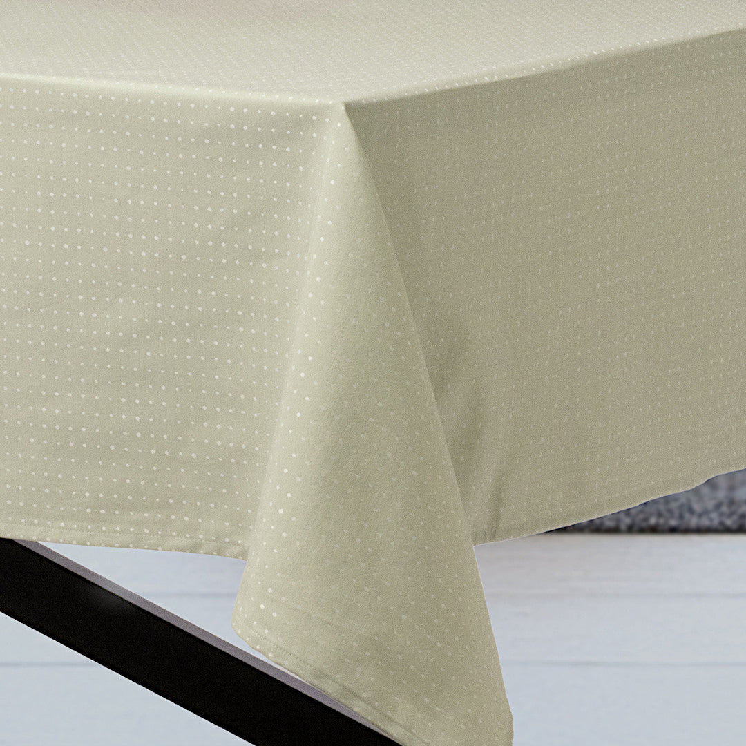 Dotea Sage - Damaskduk med prikker 160 x 220 cm hjørne