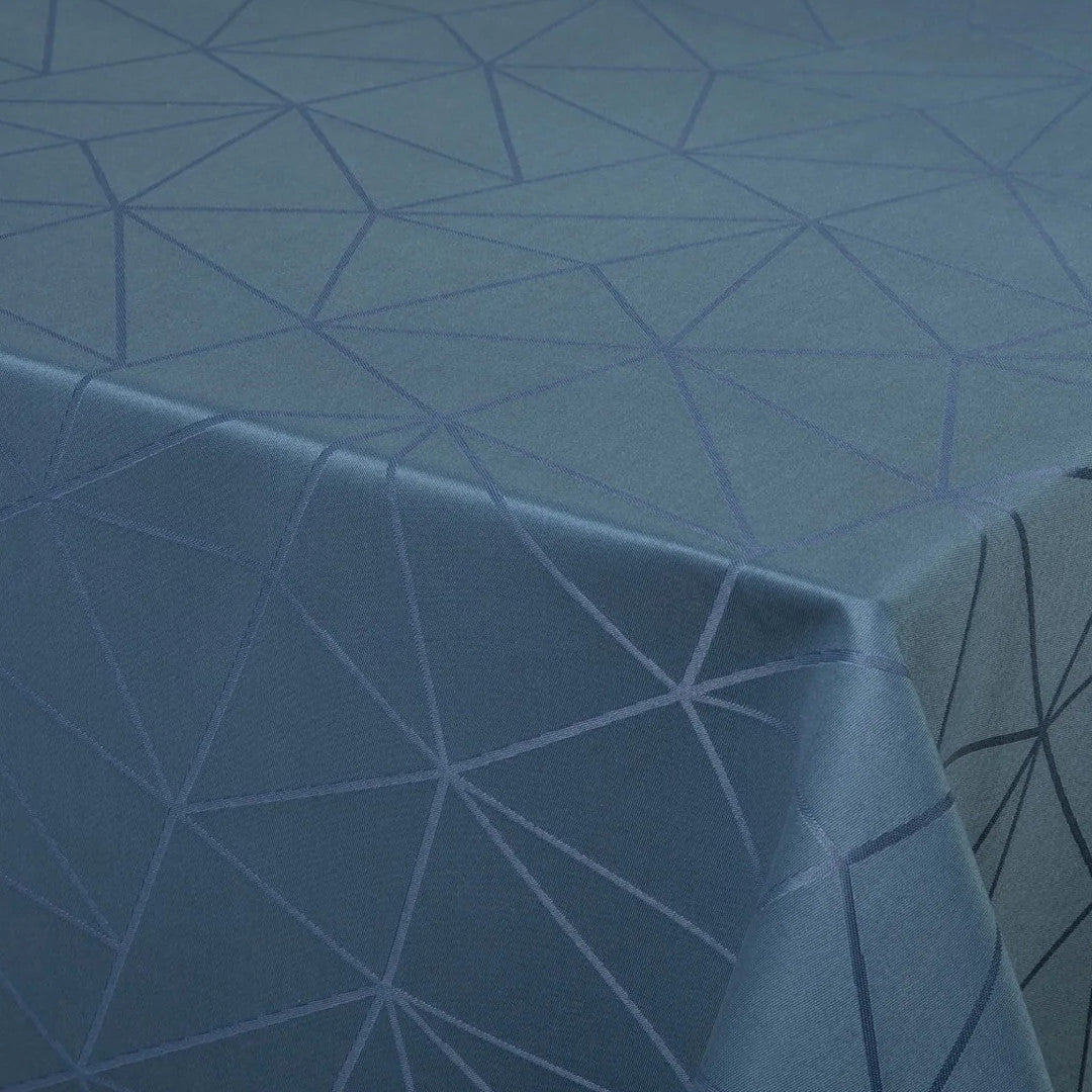 Engholm Tilde Rund Damaskduk, blå Ø 250 cm