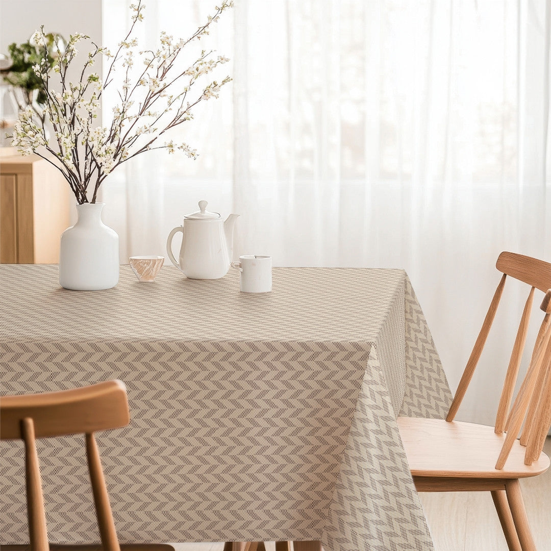 Espiga Rosa Beige – Akrylduk med elegant fiskebensmønster, miljø
