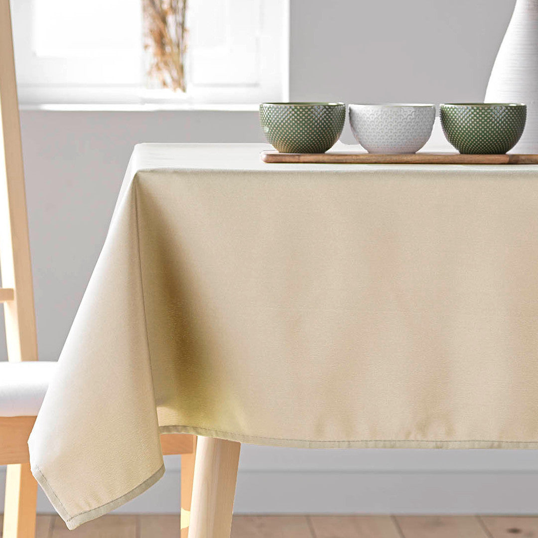 Essentiel Naturel – Ensfarget rektangulær duk 140 x 250 cm, nærbilde
