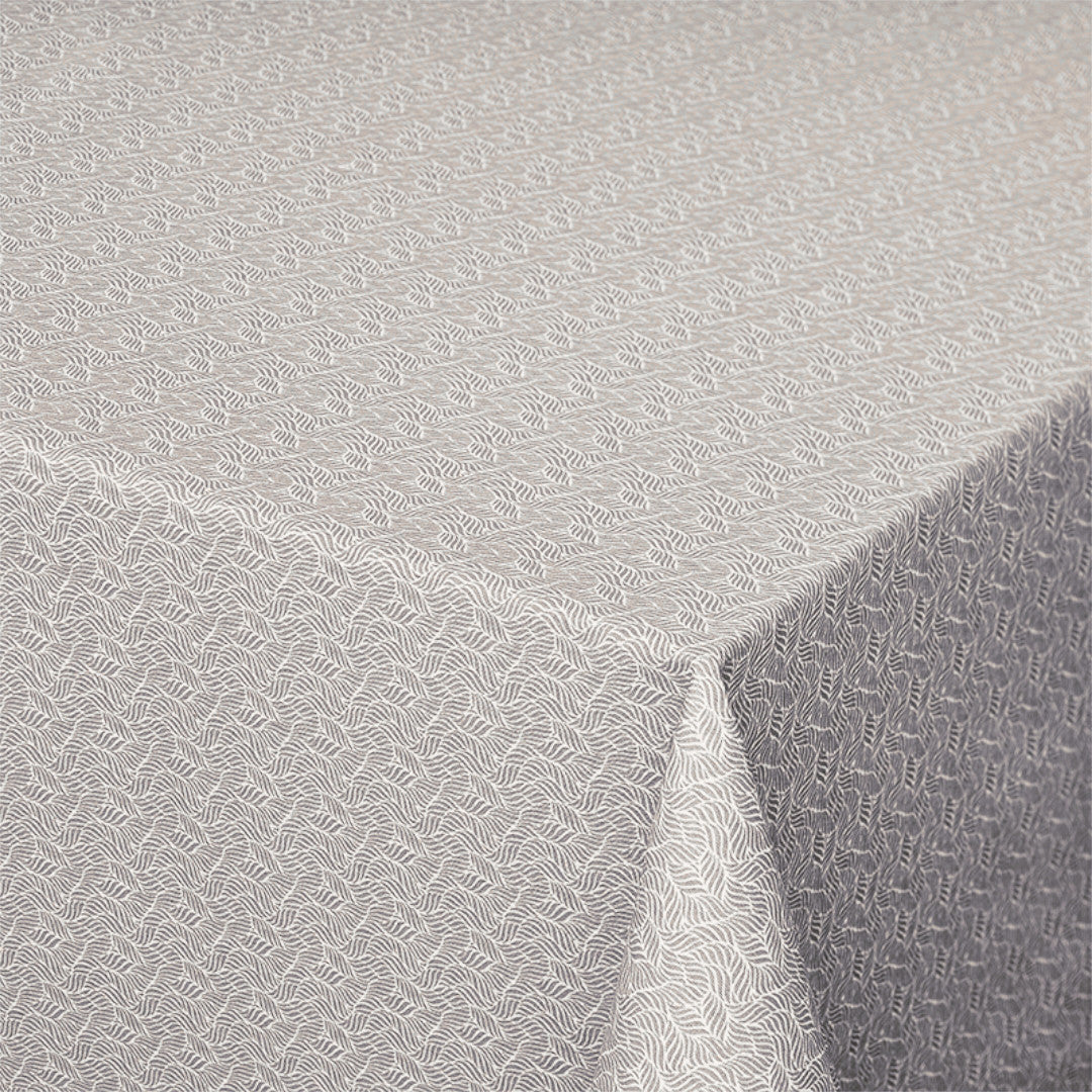 Estes Bølgeblad Sand – Akrylduk med antiskli, 180 cm bred, hjørne