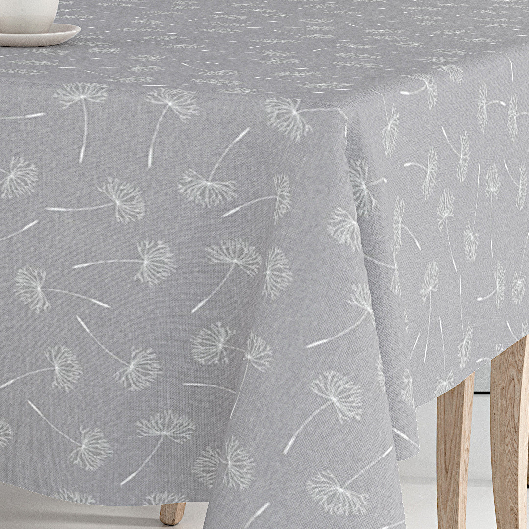 Frøvik Grå – Ekstra bred voksduk i linlook, 180 cm, hjørne