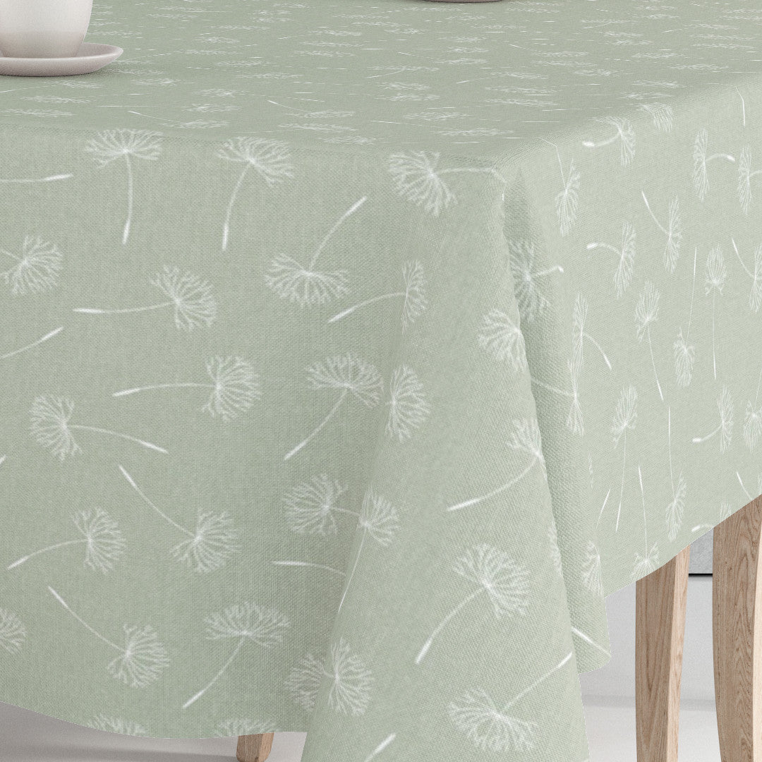 Frøvik Grønn – Ekstra bred voksduk i linlook, 180 cm, hjørne