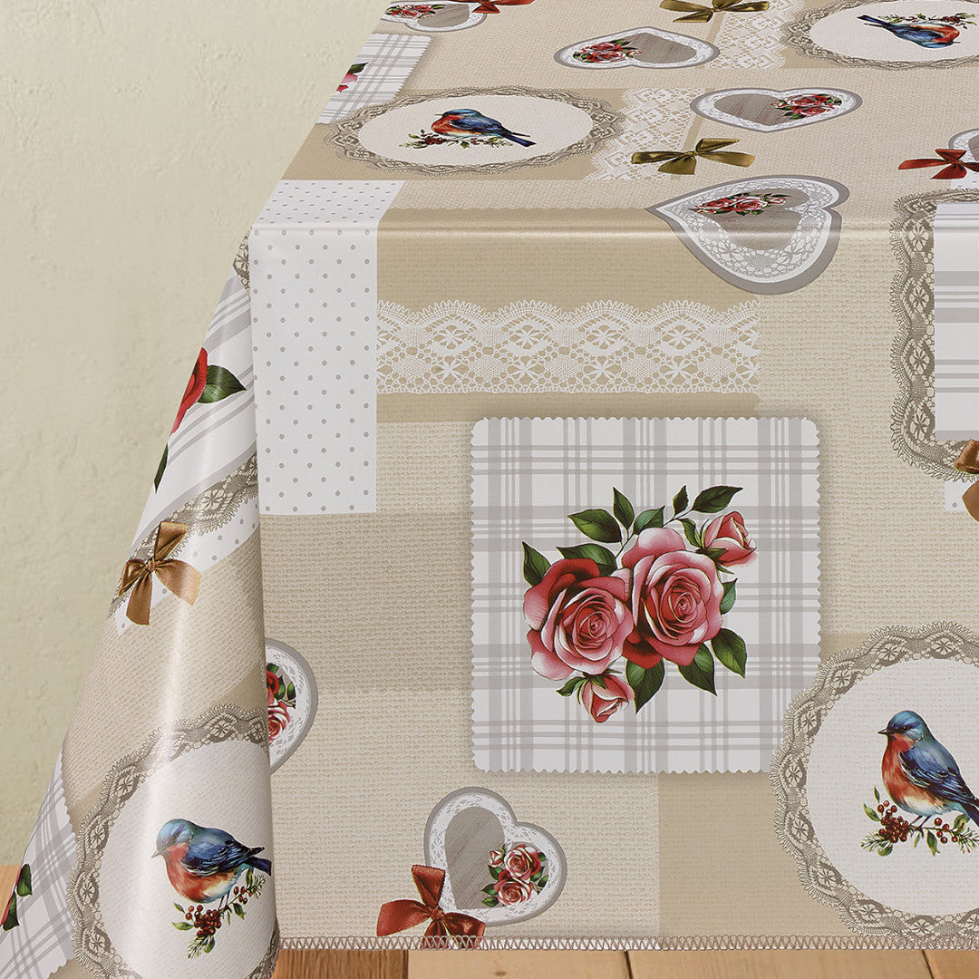 Fuglesang & Roser – Voksduk i nostalgisk stil, hjørne