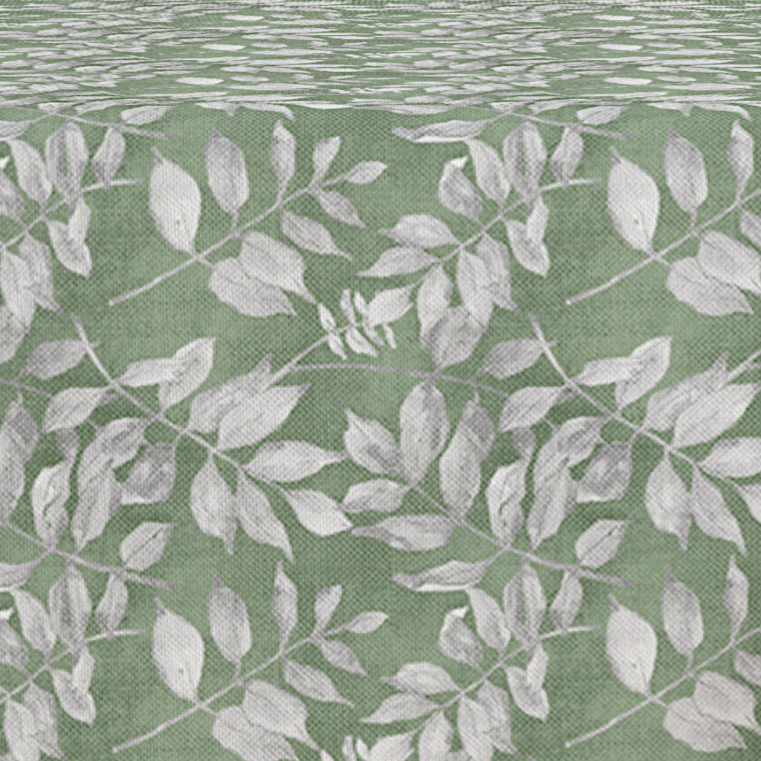 Giordano Salvieblad – Akrylduk med grønne nyanser og bladmotiv, mønster