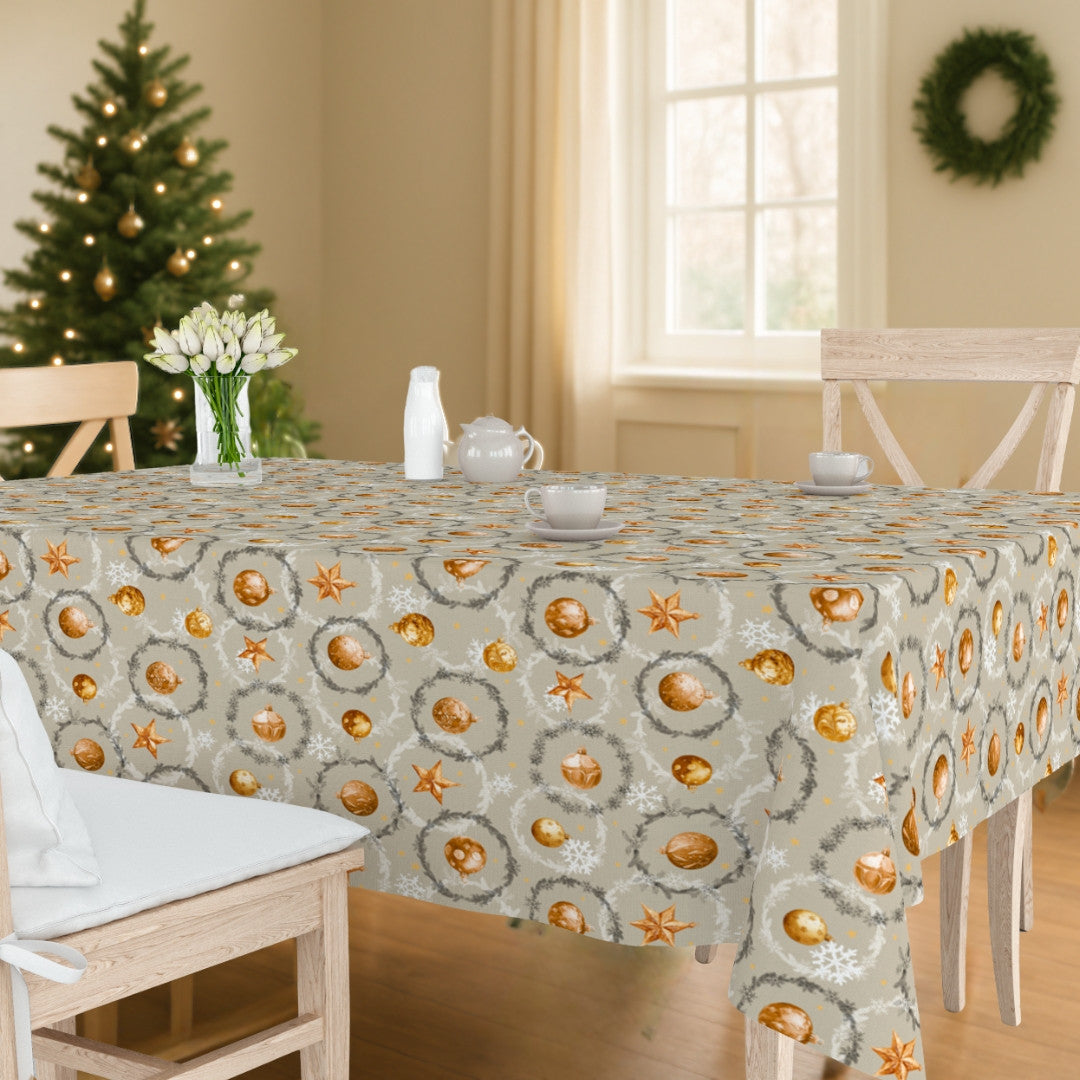 Julekuler & Kranser – Beige julevoksduk