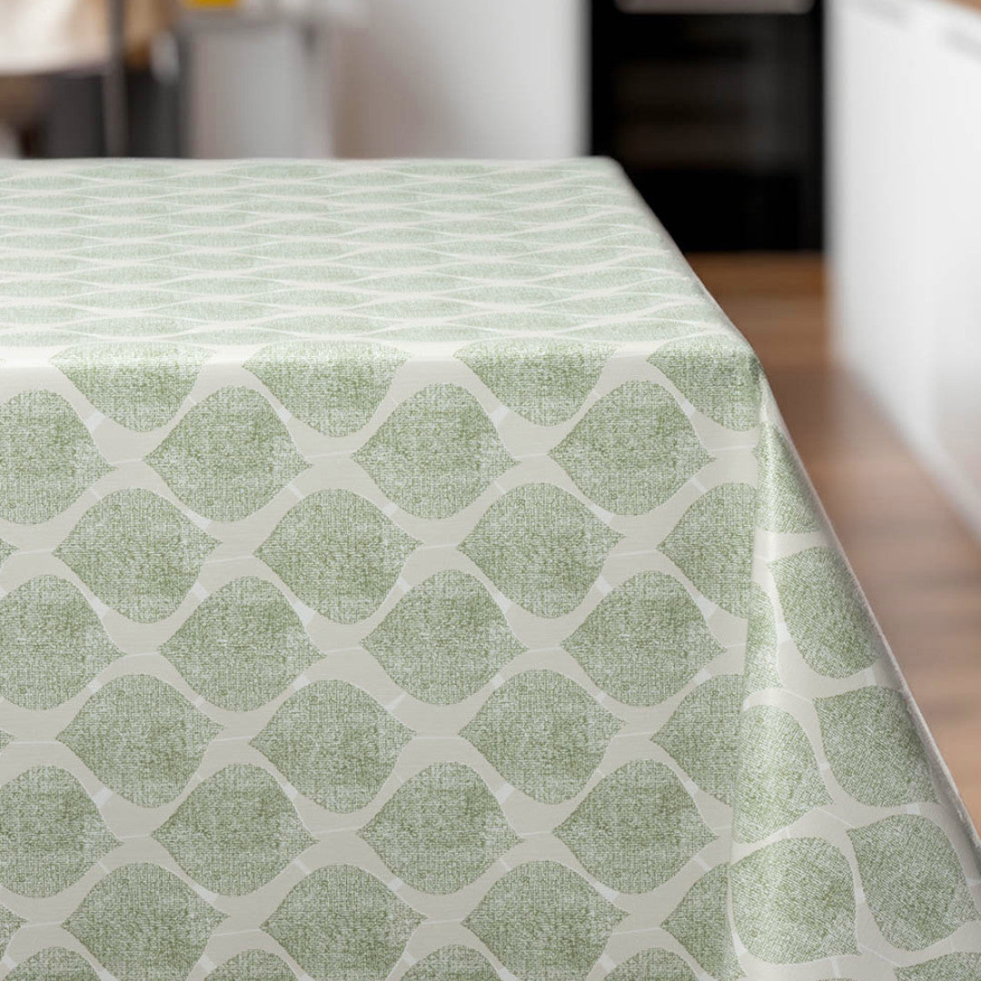 Leafy Soft Green – voksduk med mykt grafisk uttrykk