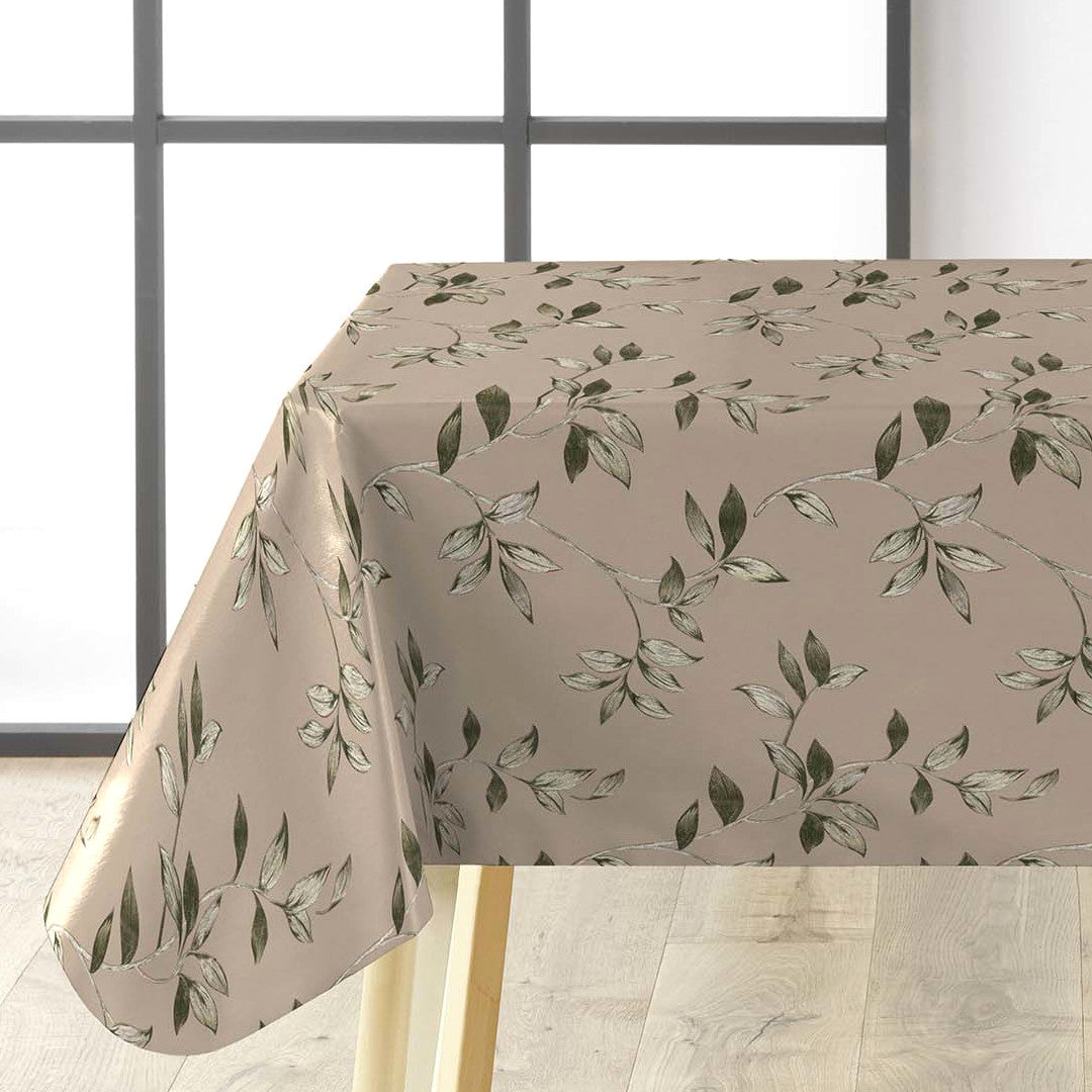 Liane Golden Vine – Voksduk med bladranker i grønne og gyldne nyanser, hjørne