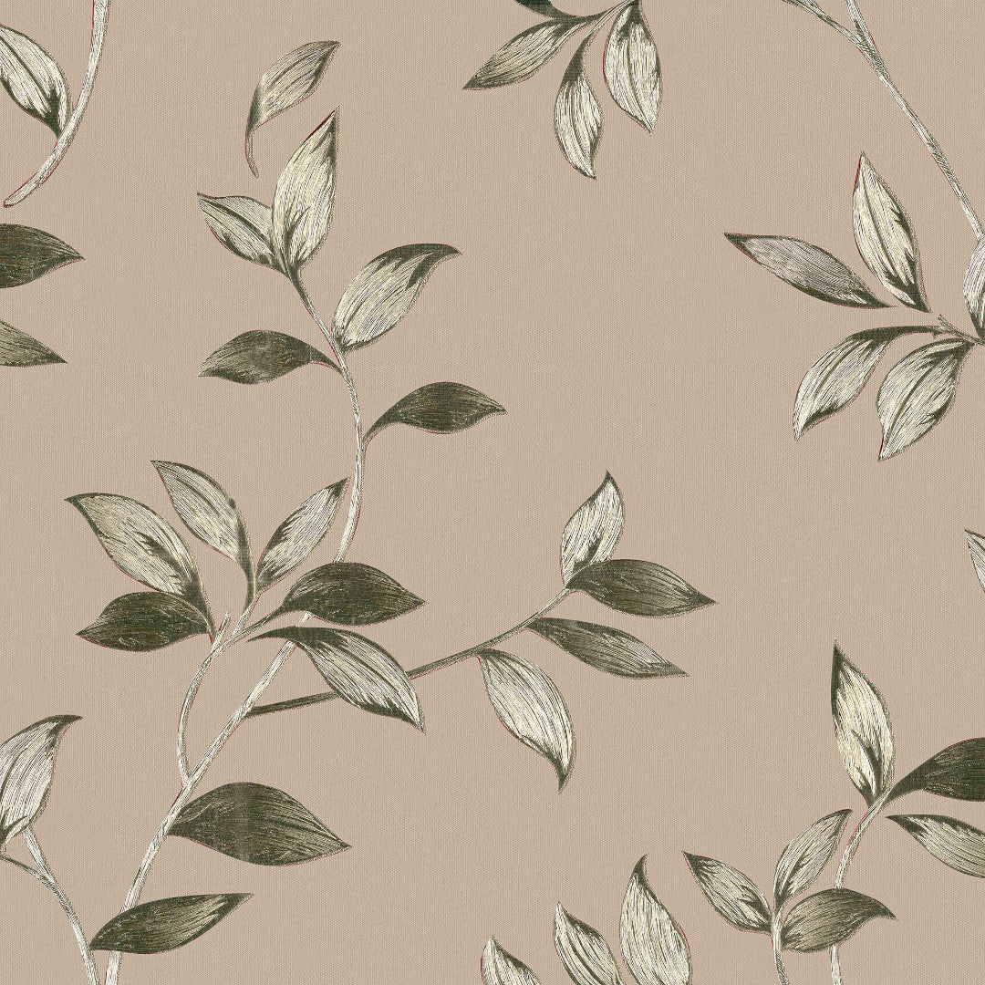 Liane Golden Vine – Voksduk med bladranker i grønne og gyldne nyanser