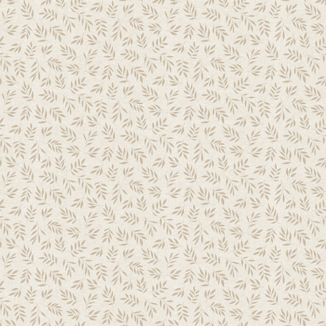 Naya Naturel – Glatt voksduk med linlook og diskret bladmønster, mønster