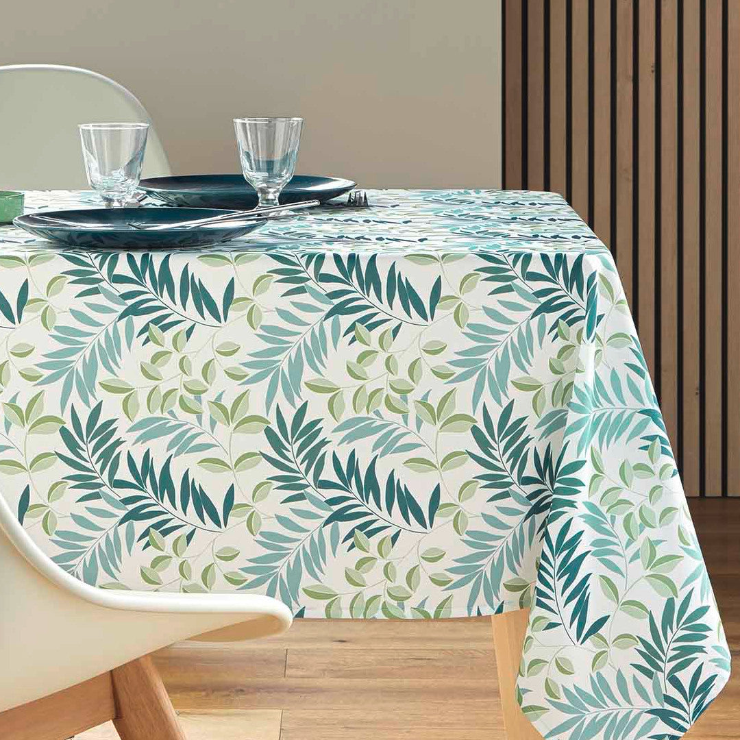 Nedelia Sage - 145 x 240 cm rektangulær duk med bladmønster