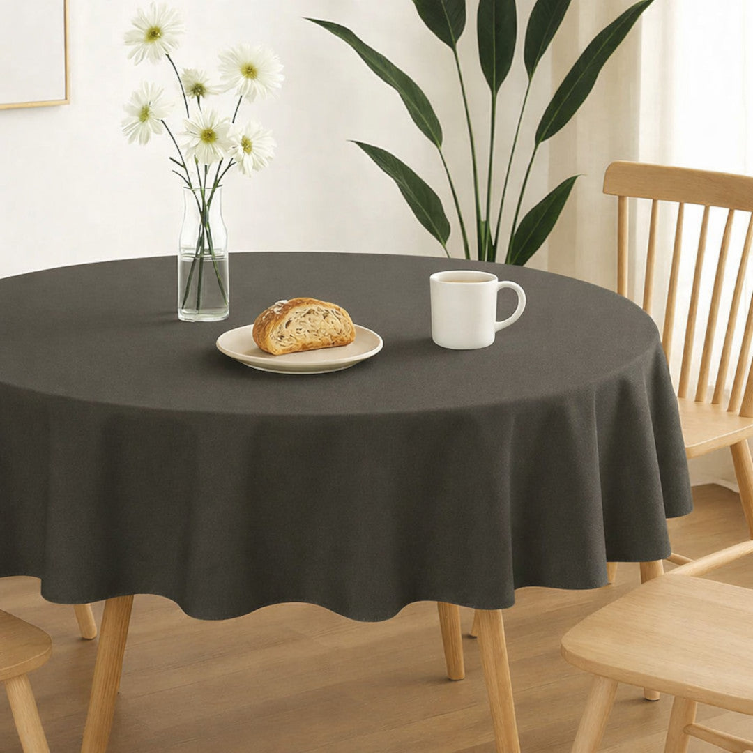 Nelson, ensfarget rund bordduk Ø 180 - Antrasitt