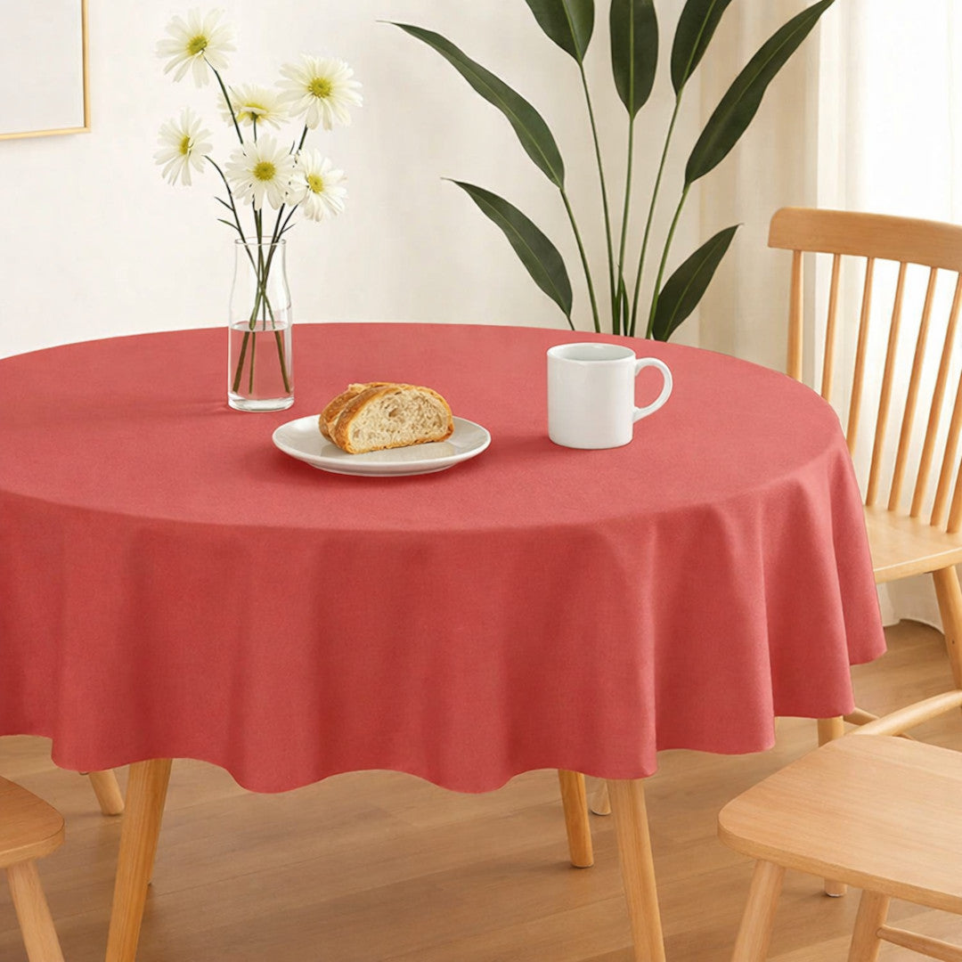 Nelson, ensfarget rund bordduk Ø 180, Korall