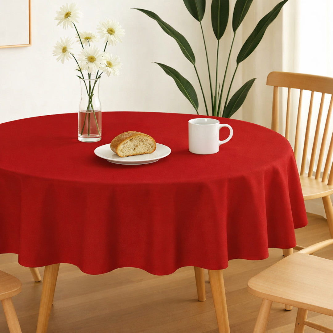 Nelson, ensfarget rund bordduk Ø 180, Rød