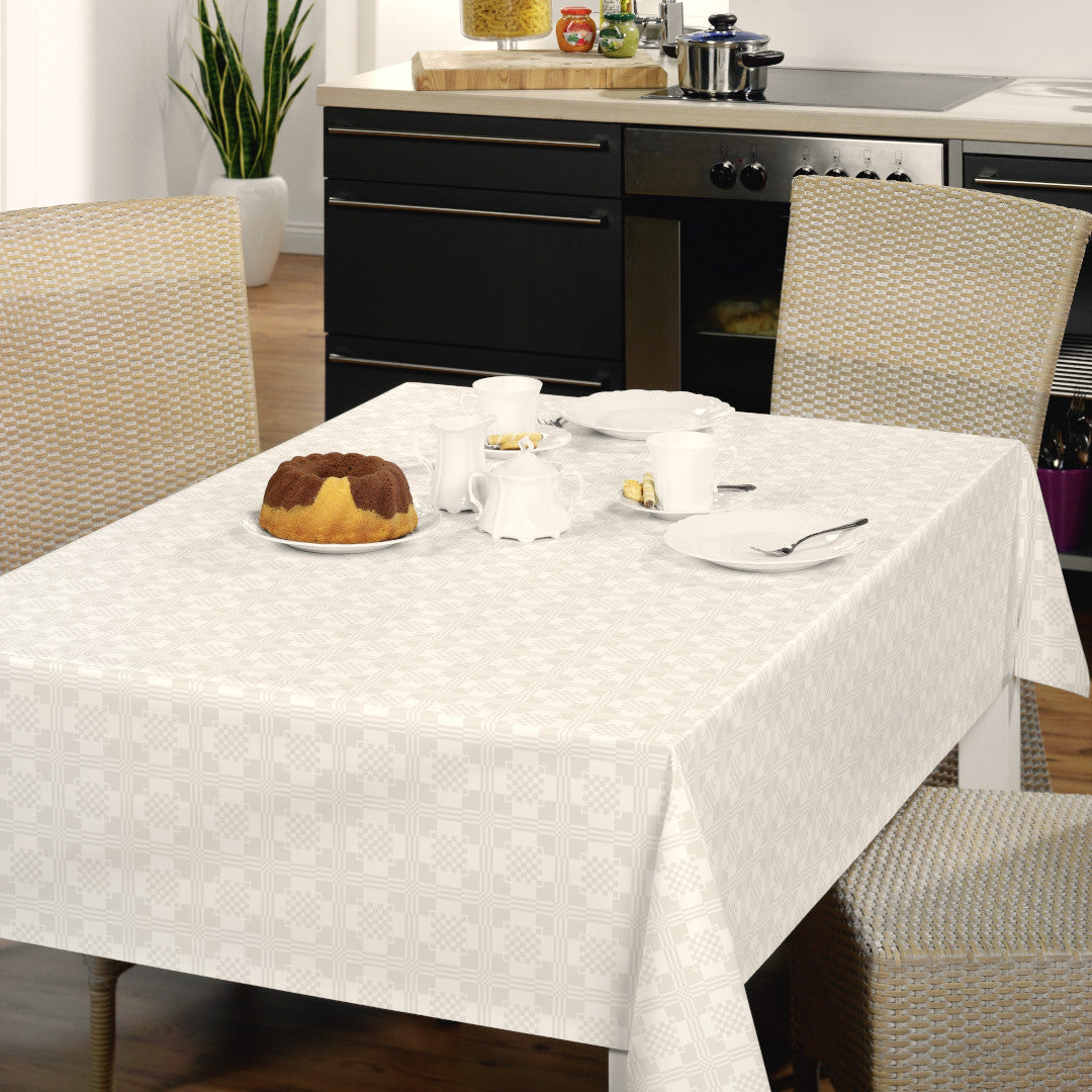 Nordfavn Adamascado Positivo Offwhite – Voksduk med klassisk mønster, miljø