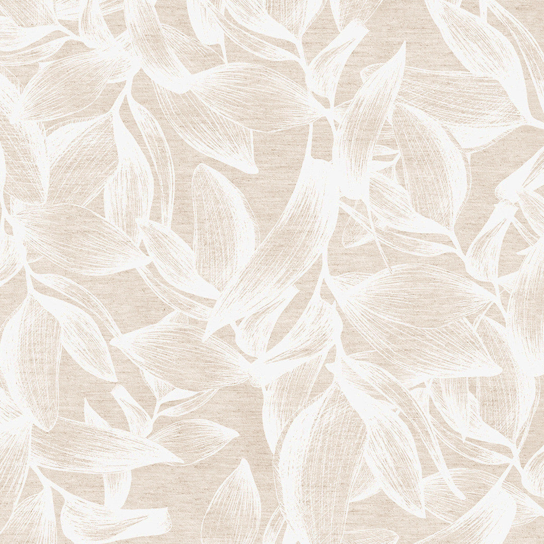 Nordfavn Cloe – Akrylduk med botanisk mønster i naturhvite nyanser