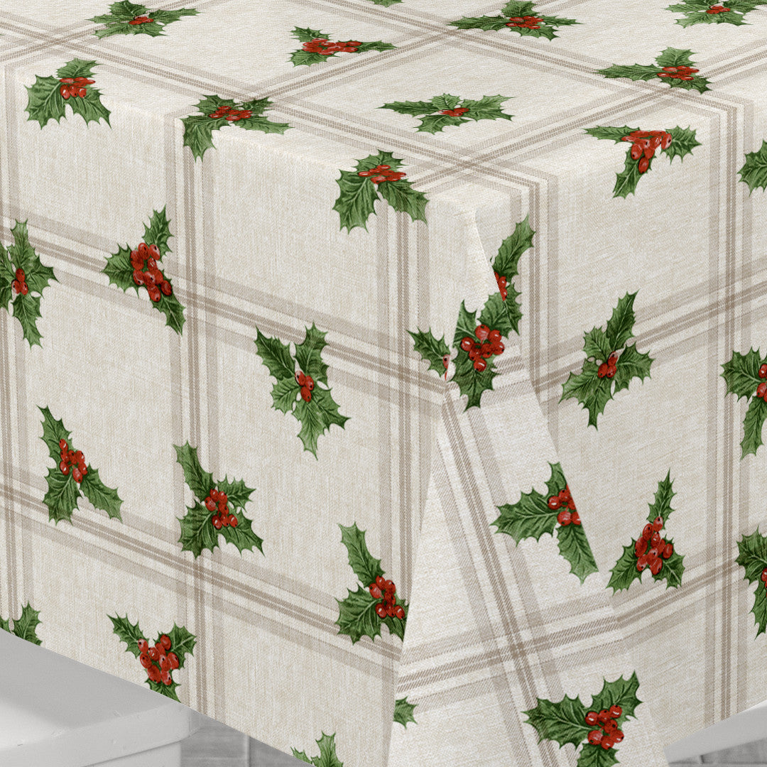 Nordfavn Houx de Noël – Klassisk julevoksduk med kristtorn