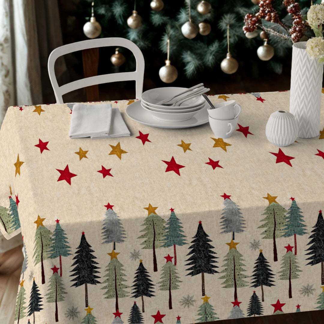 Nordfavn Joy – Juleakrylduk med juletrær og stjerner, miljø