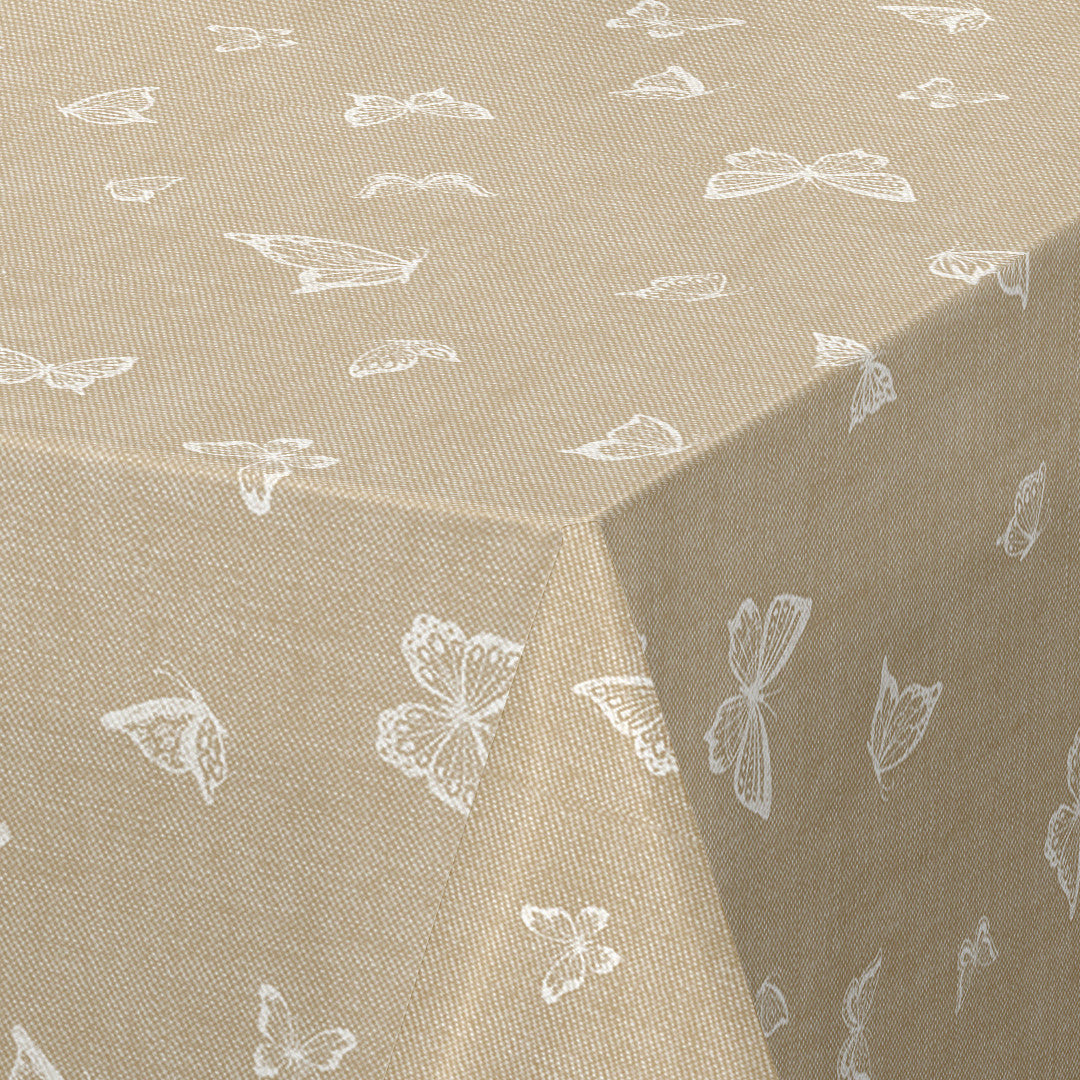 Nordfavn Mariposas Beige – Voksduk med sommerfugler, hjørne