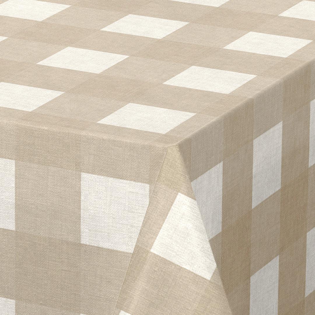 Nordfavn Royal Beige – Voksduk i beige med ruter, hjørne