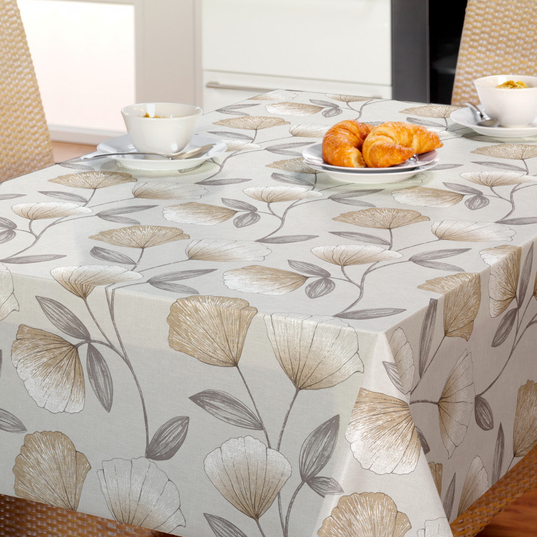 Nordfavn Shell Flower Beige – Voksduk med mykt botanisk uttrykk miljø