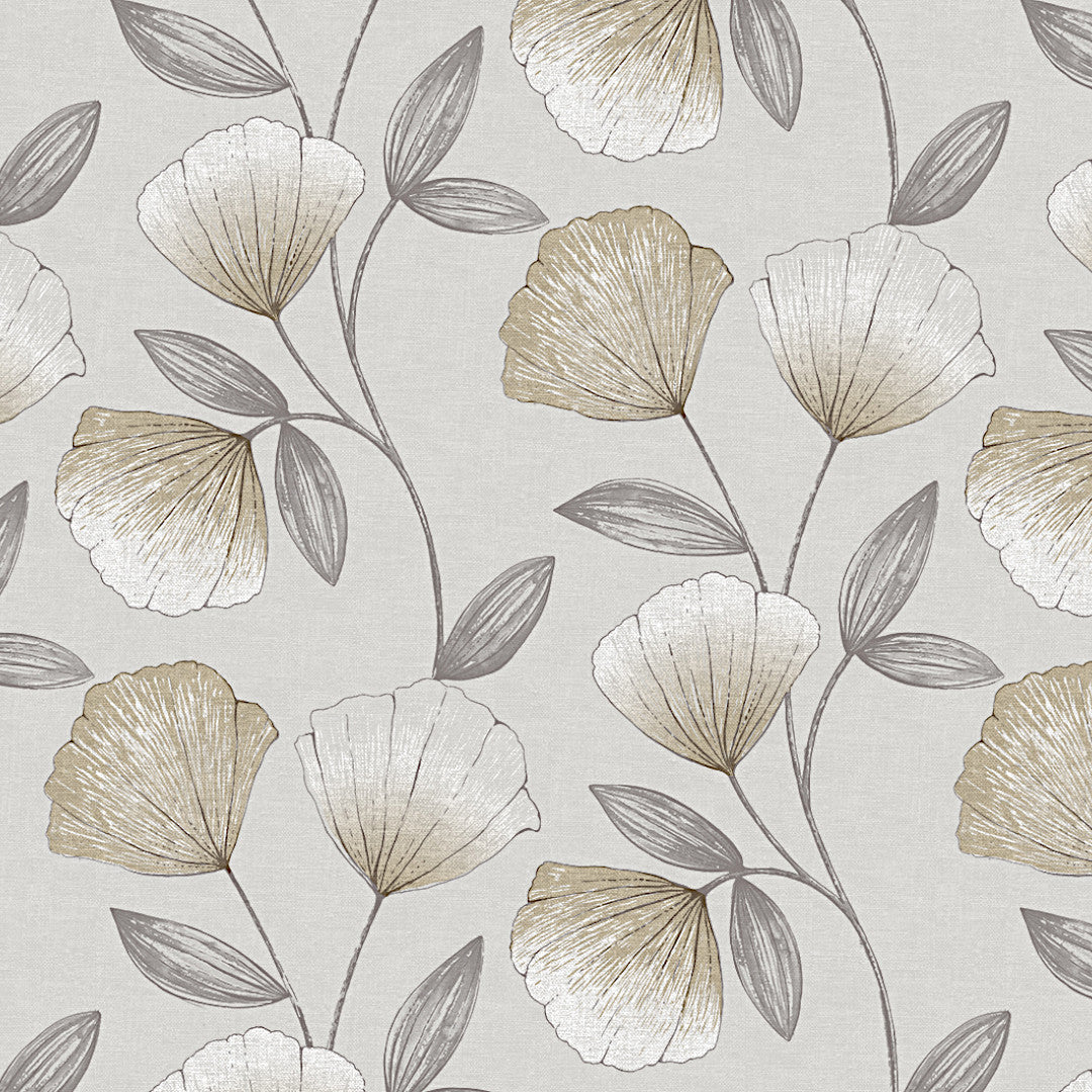 Nordfavn Shell Flower Beige – Voksduk med mykt botanisk uttrykk mønster