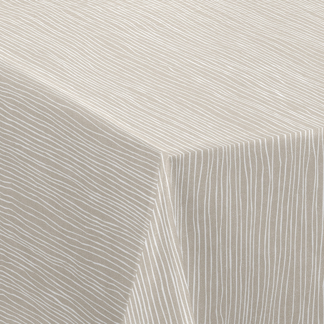 Nordfavn Strange Ways Beige – Voksduk i beige med striper, hjørne