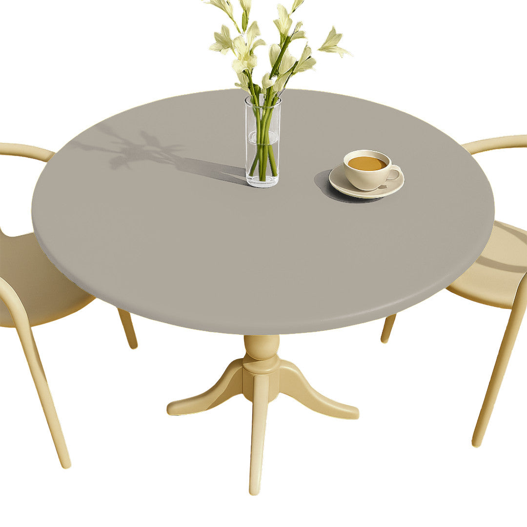 Nordfavn Uni Aske Beige – Ensfarget rund voksduk med strikk