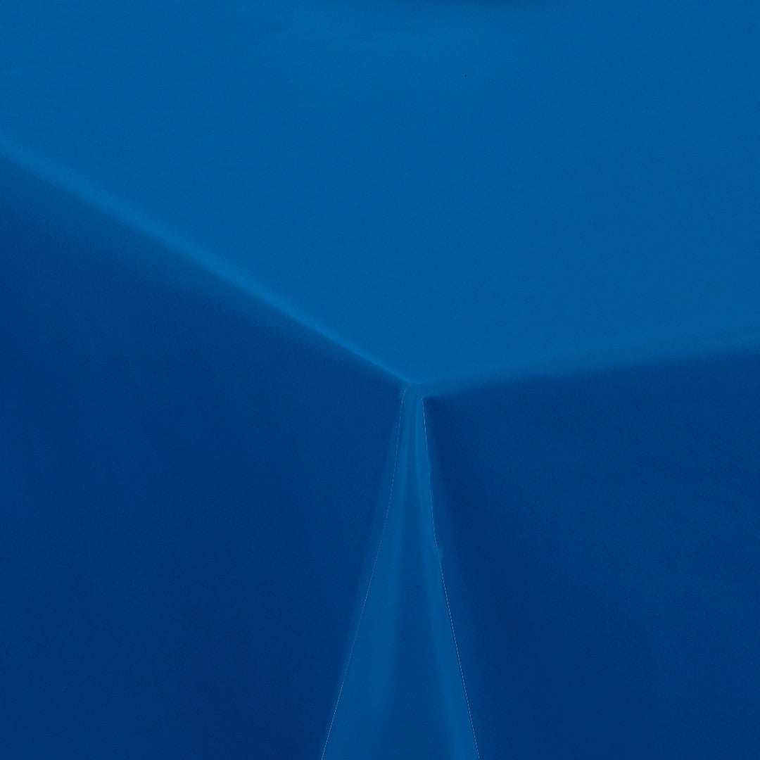 Nordfavn Uni Hav Blå – Ensfarget halvblank voksduk, hjørne