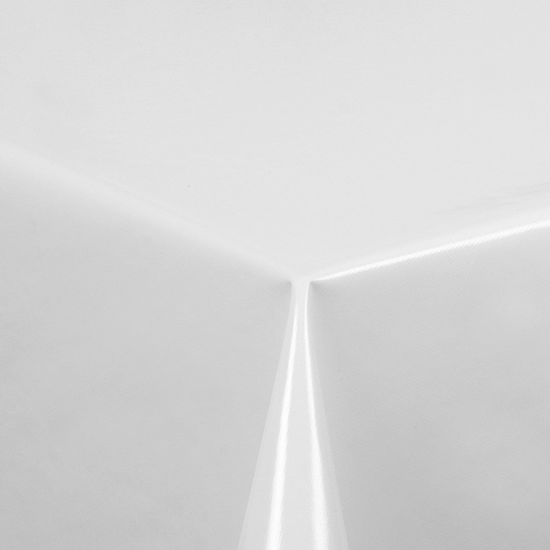 Nordfavn Uni Hvit – Ensfarget halvblank voksduk, hjørne