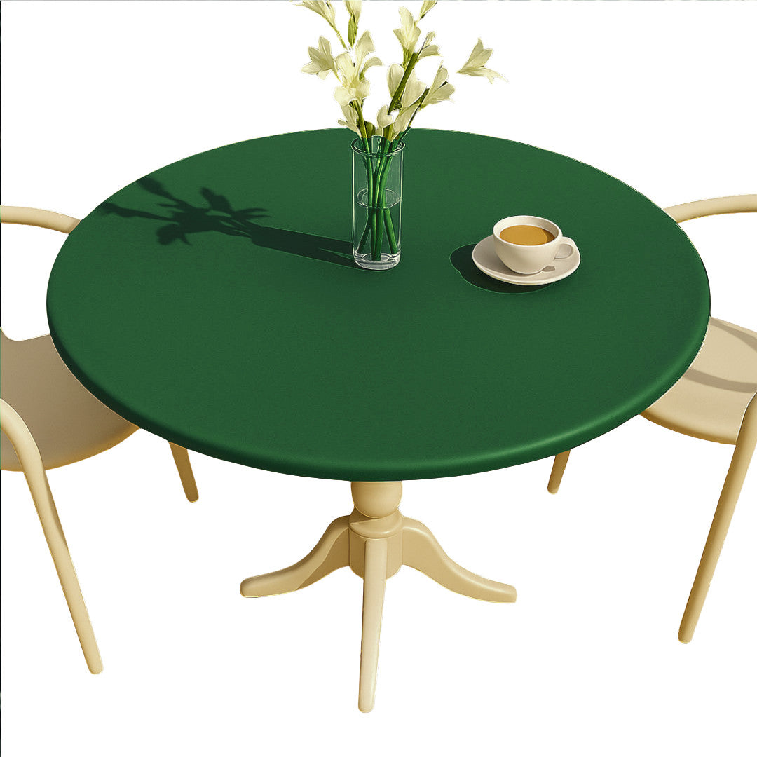 Nordfavn Uni Mørk Grønn – Ensfarget rund voksduk med strikk