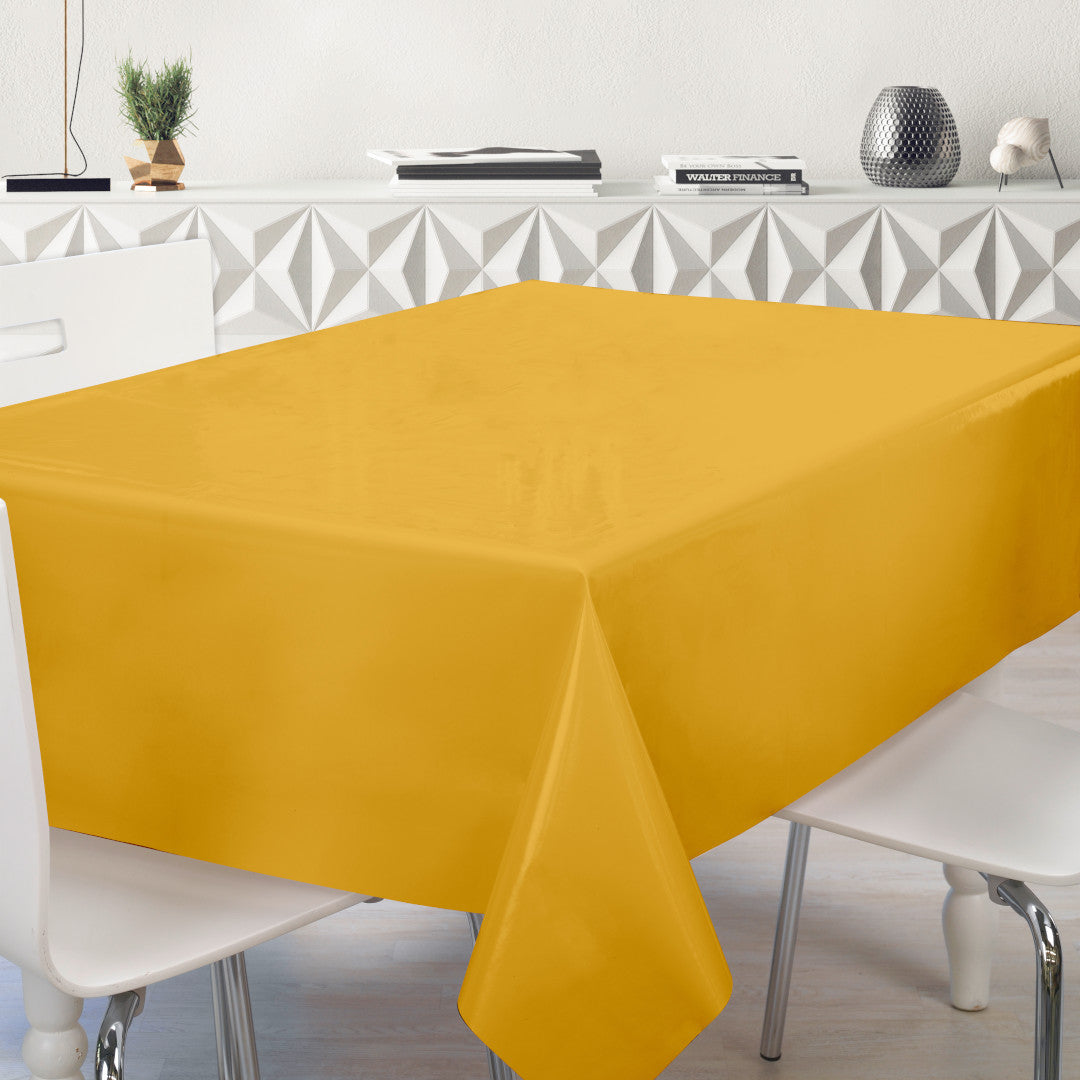 Nordfavn Uni Varm Gul – Ensfarget halvblank voksduk, miljø