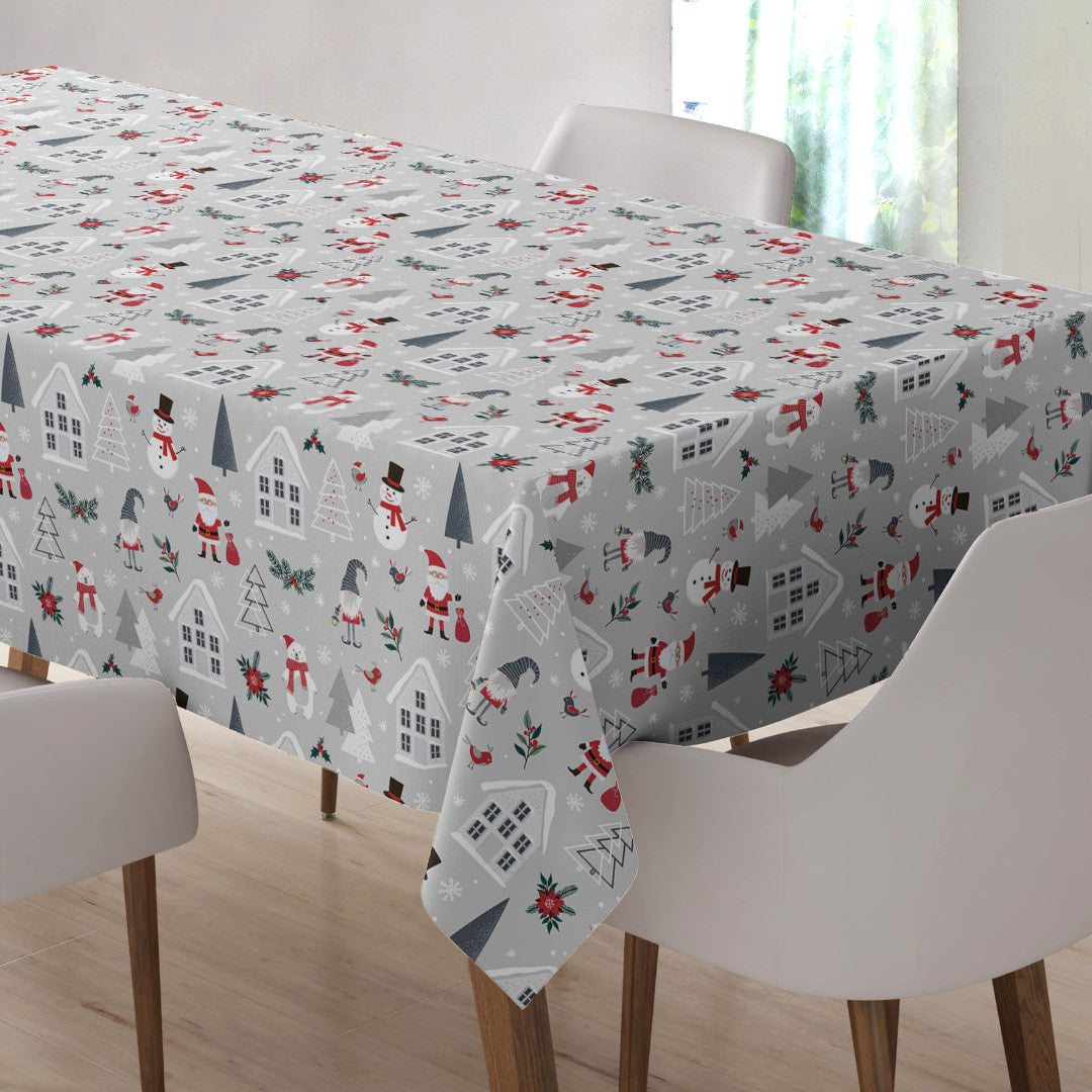 Nordic Winter – julvaxduk med motiv i skandinavisk stil, bord