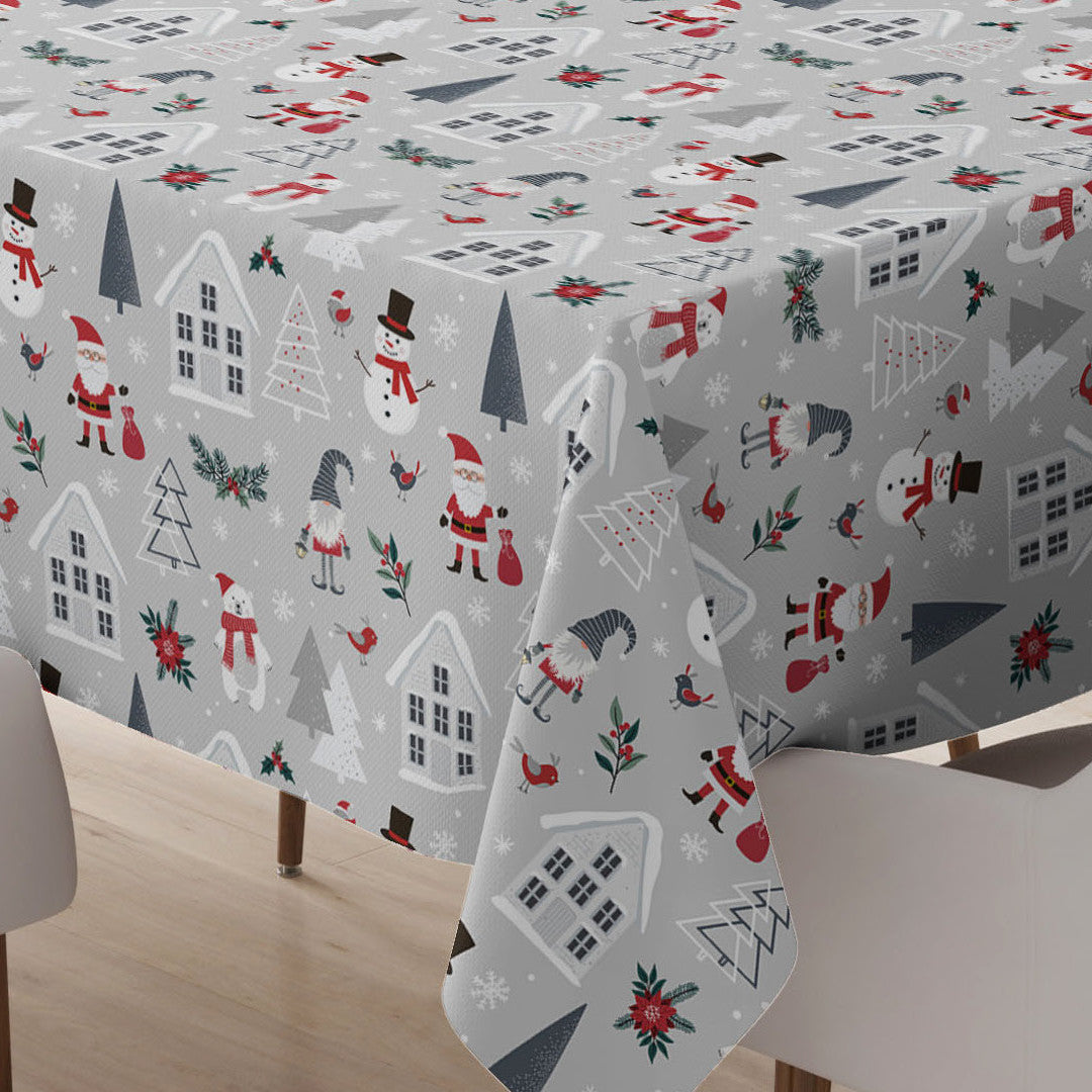 Nordic Winter – julvaxduk med motiv i skandinavisk stil, hörn