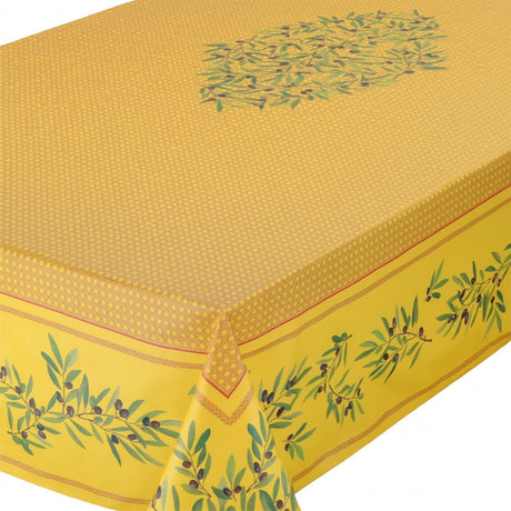 Nyons Gul – Rektangulær akrylbelagt provenceduk 150 x 250, hjørne