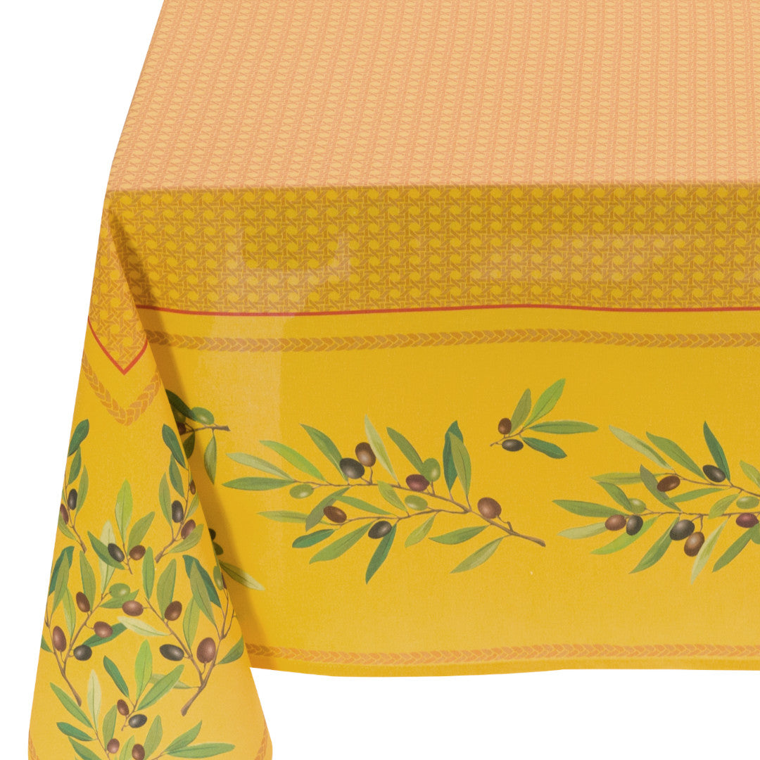 Nyons Gul – Rektangulær akrylbelagt provenceduk 150 x 250, nærbilde