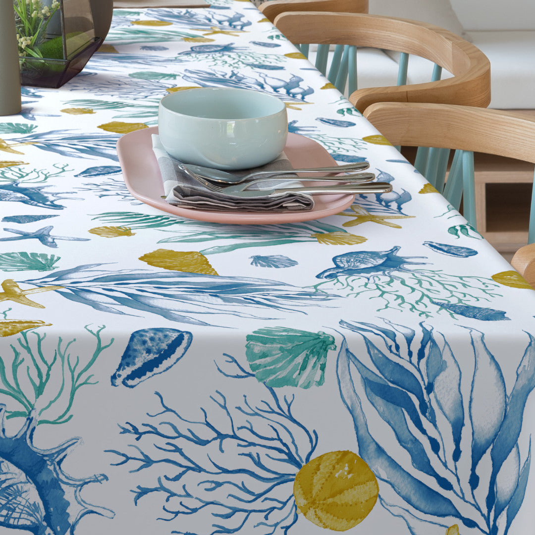 Odeta – Ekstra kraftig voksduk med maritimt mønster, borddekking