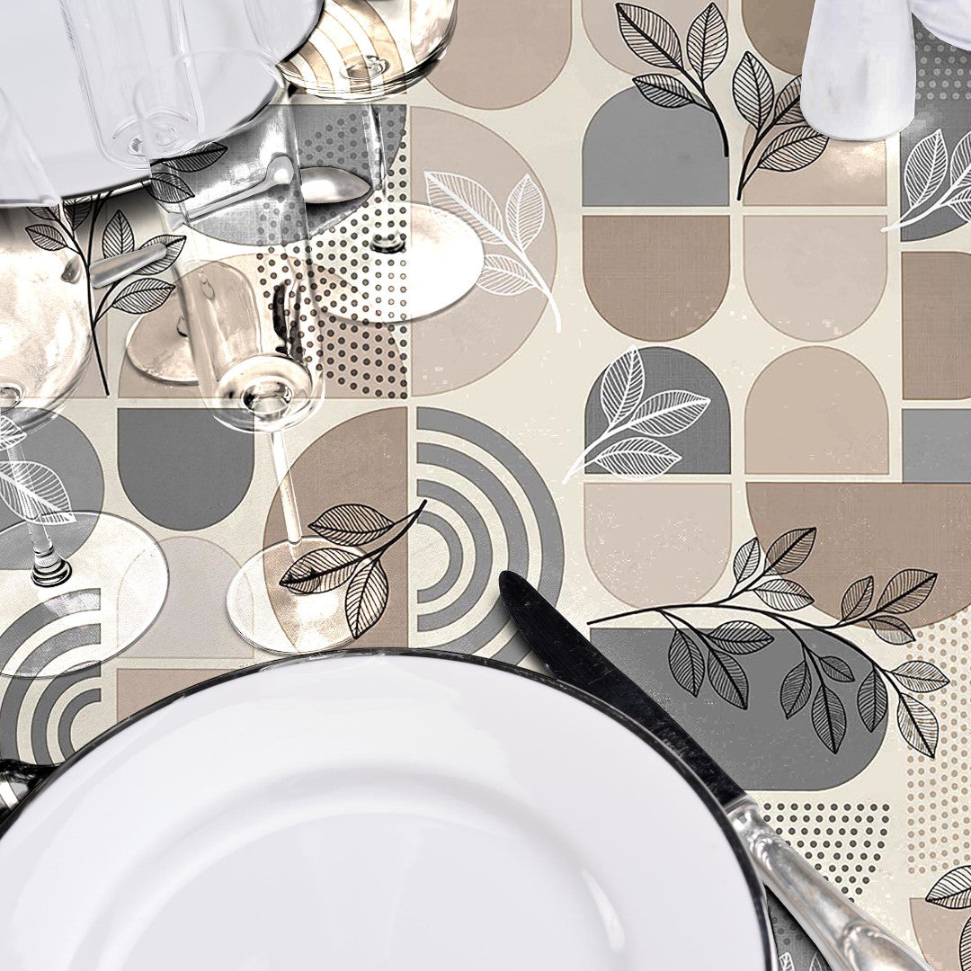 Ovaline Bladform – Voksduk med nordisk geometri og organiske detaljer, detaljer