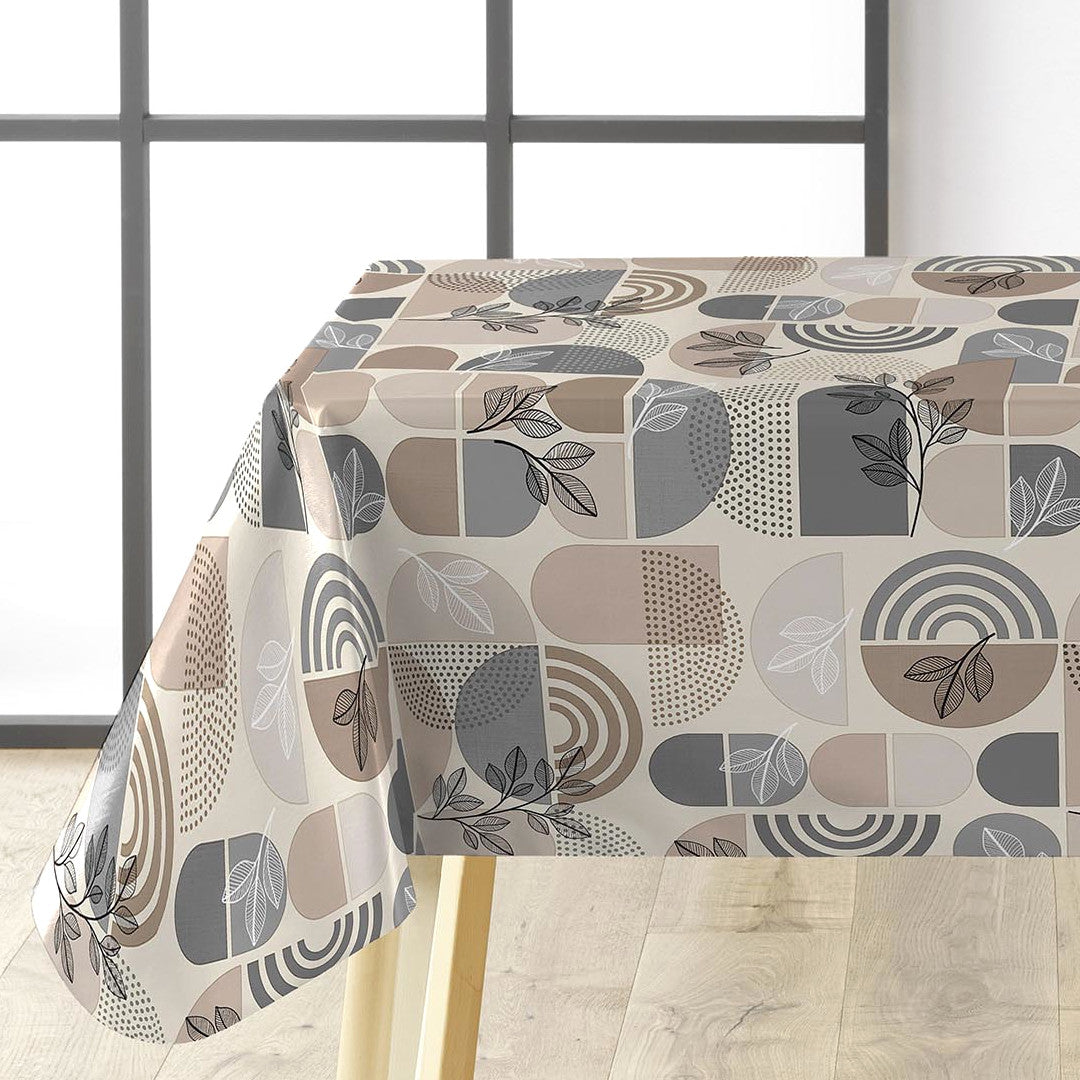 Ovaline Bladform – Voksduk med nordisk geometri og organiske detaljer, hjørne