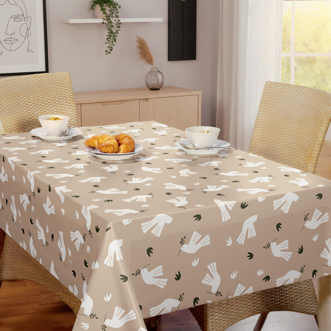 Peace is in the Air Cream – Lola voksduk med grafisk fuglemotiv