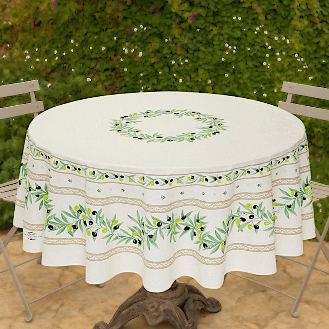 Ramatuelle Ecru – Rund provenceduk Ø 180